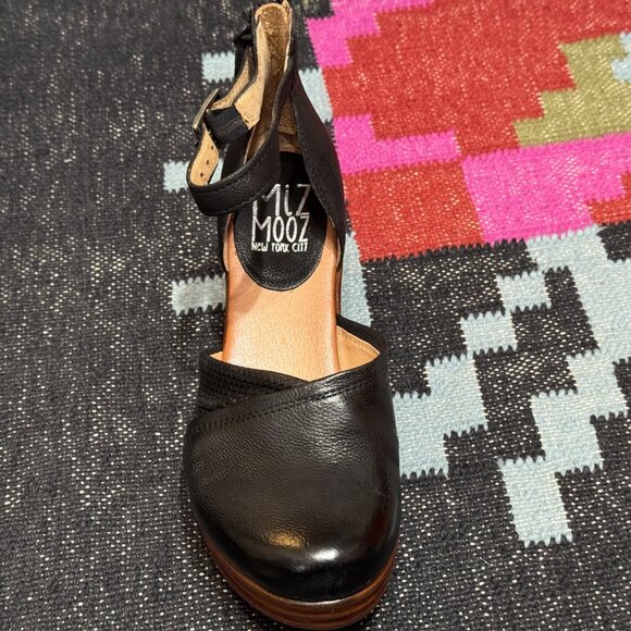 MIZ MOOZ Acadia Wide Mary Jane Platform Wedge Leather Sandal, Black, EU 40 - Picture 4 of 17